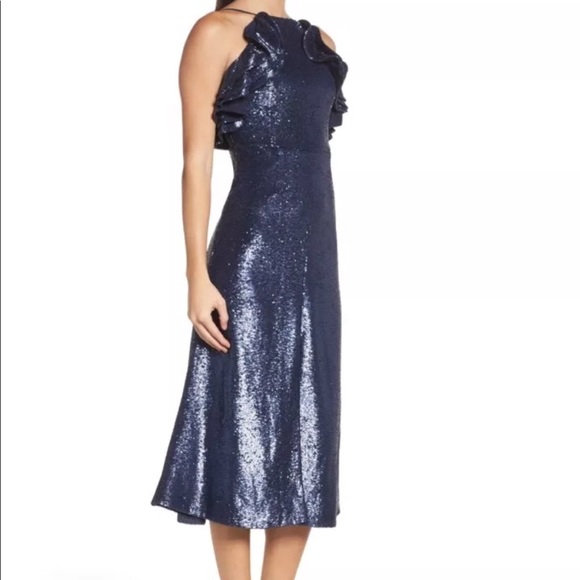 C/Meo Collective navy sequins Illuminated Dress S - Picture 1 of 7